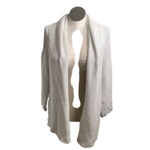 Poetry Womens Shawl Collar Cardigan 16 Ecru Combed Cotton Garter Stitch Lagom